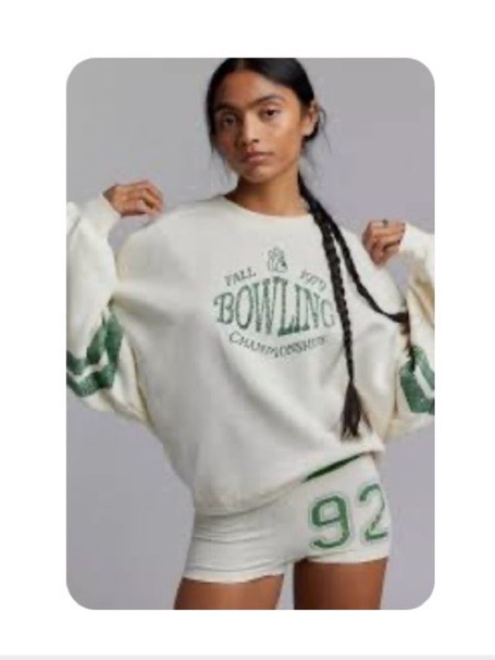 BDG Tasha Bowling Graphic Crew Neck Pullover Size M
